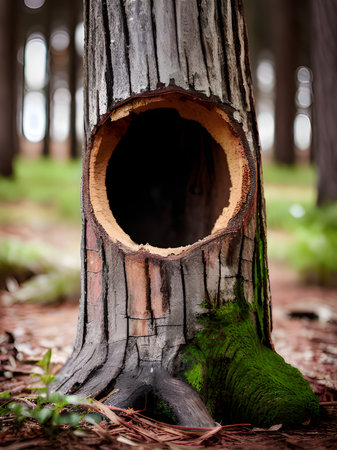 old stump in a forestの素材