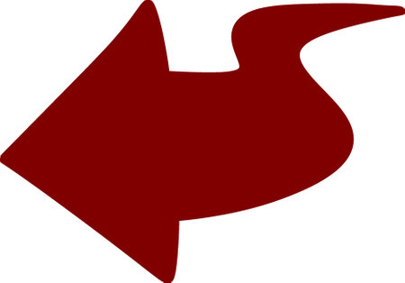 red arrow shape on white background, illustrationの写真素材