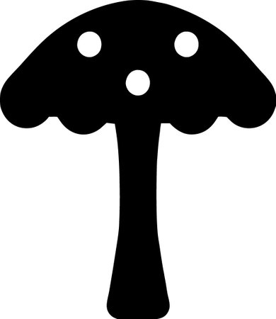 black and white of mushroom icon, illustrationの写真素材