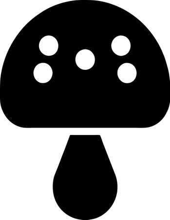 black and white of mushroom icon, illustrationの写真素材