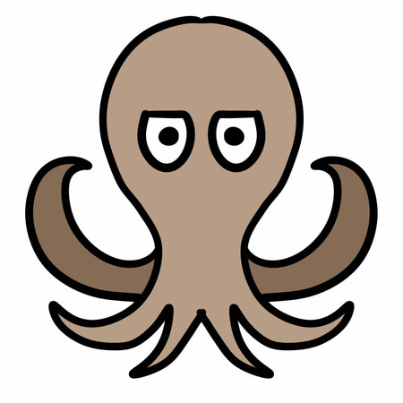 octopus animal icon, outline styleの写真素材