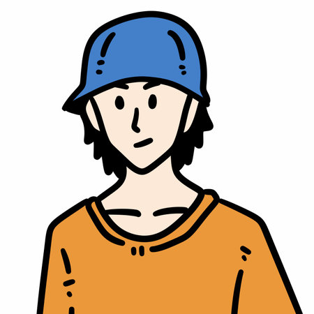 cute man cartoon on white background