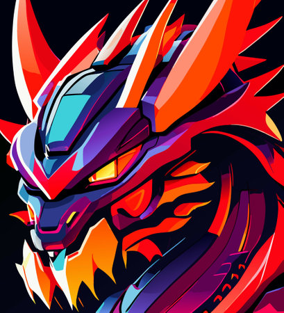 art dragon head logo designの写真素材