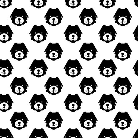 dog head pattern background illustration design , seamless patternの写真素材