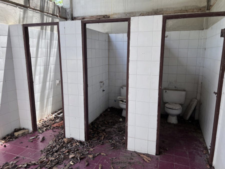 close up old toilet in thailandの写真素材