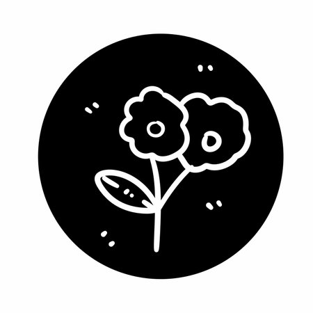 flowers with leafs decoration isolated iconの写真素材