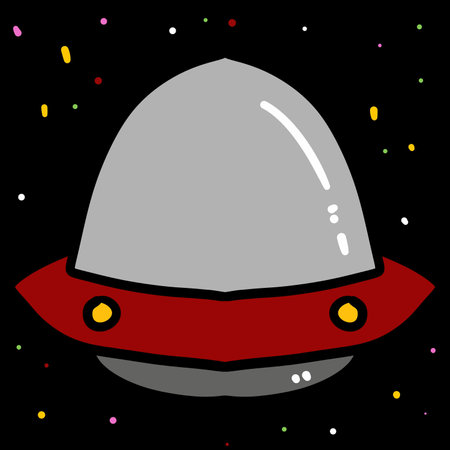 art ufo icon, cartoon illustrationの写真素材