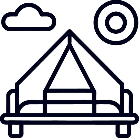 tent icon, illustration simple designの写真素材