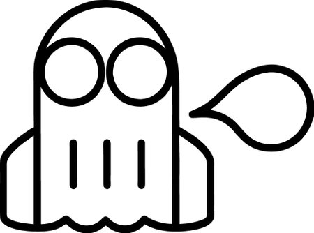 black and white of ghost cartoon icon, illustrationの写真素材