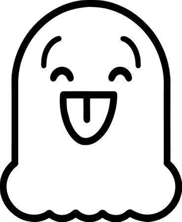 black and white of ghost cartoon icon, illustrationの写真素材