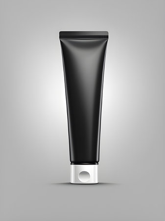 black and white bottle of cosmetic product on black background. 3d renderingの素材