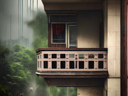 abandoned building in the cityの素材