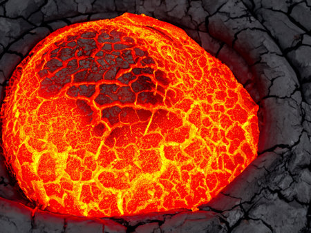 abstract background with a red and yellow lava textureの素材