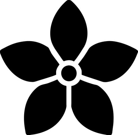 floral flower ornament icon in solid styleの写真素材