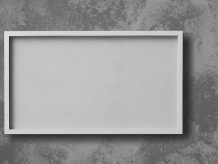 mockup poster in the frame, 3d illustration of a modern designの素材