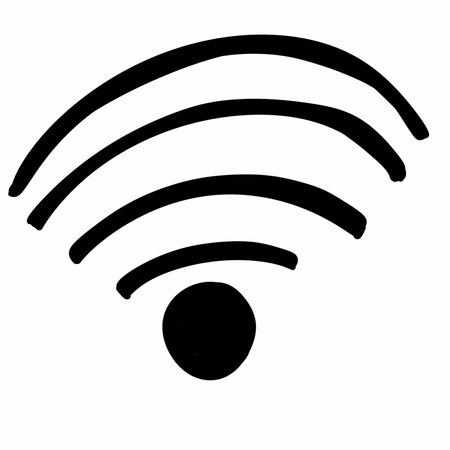 black and white of wifi icon illustrationの写真素材