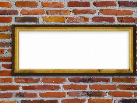 blank billboard on the brick wall.の素材