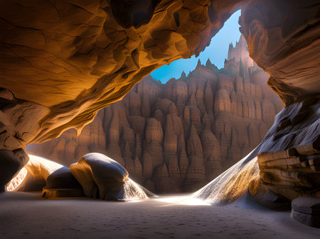 beautiful view of the caveの素材