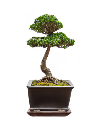 bonsai tree with white backgroundの素材