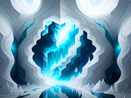 abstract blue background with light and wavesの素材