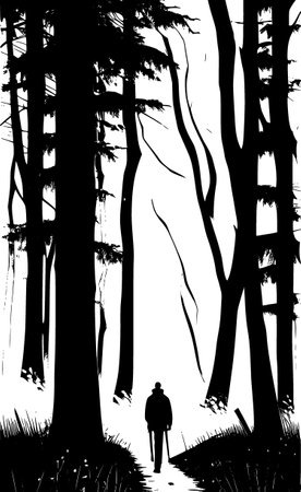 silhouette of people walking in the park at sunsetの写真素材