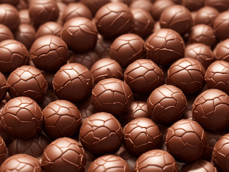 chocolate balls in a bowlの素材