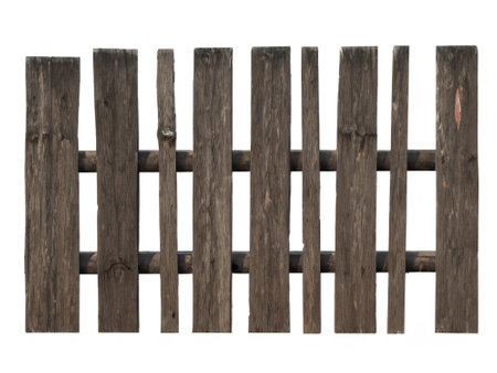 wooden fence isolated on white backgroundの素材