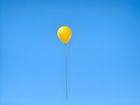 yellow balloon in the skyの素材