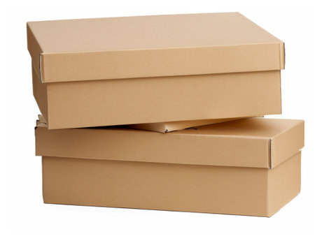 cardboard boxes on white backgroundの素材