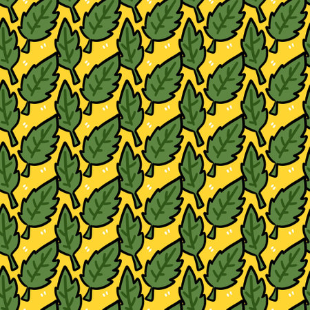 seamless pattern of leaf cartoon