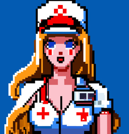 pixel art of cute nurse girl