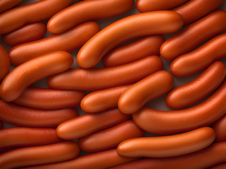 sausages in a white plateの素材