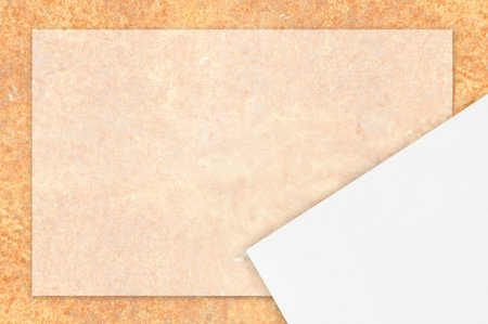 grunge brown background with white paperの写真素材