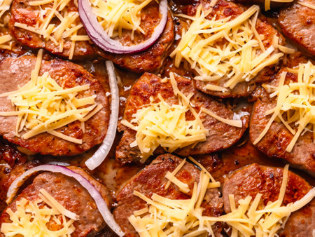 delicious meat and cheese pizzaの素材