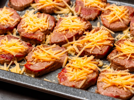 delicious meat and cheese pizzaの素材