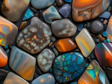 natural stone background with many different colorsの素材