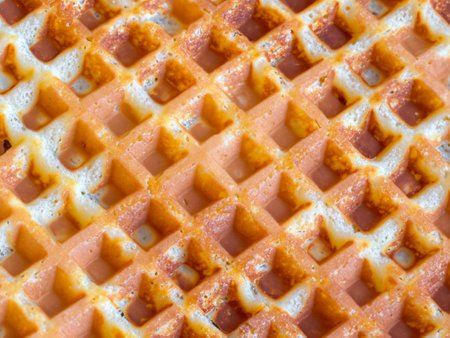 waffle with chocolate and caramelの写真素材