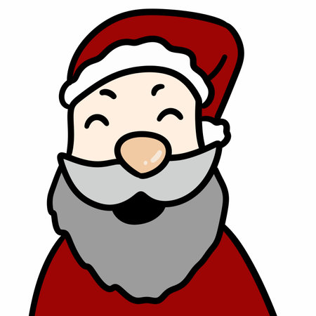santa claus face cartoon on white backgroundの写真素材