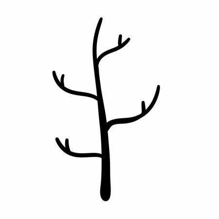dry tree cartoon on white backgroundの写真素材