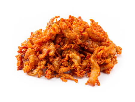 pork belly fried isolated on white backgroundの素材