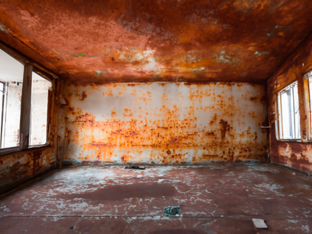 interior of an old abandoned factoryの素材