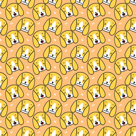 seamless pattern of cute dog cartoonの写真素材
