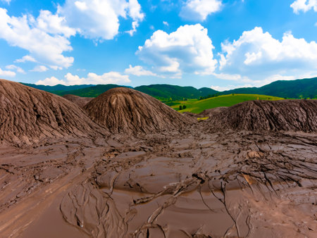 Muddy Volcanoes, Buzau,Romaniaの素材