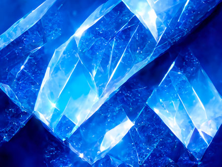 blue crystal background with diamonds. 3d illustrationの素材