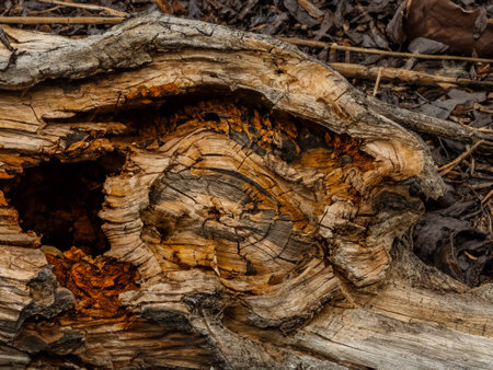 old wooden log in nature.の素材