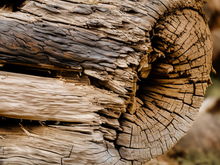 the tree is cut out of the trunk of an old stump in the forest.の素材