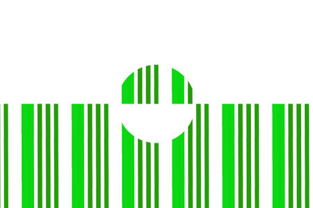 Barcode icon. illustration. Green and white colors.の写真素材