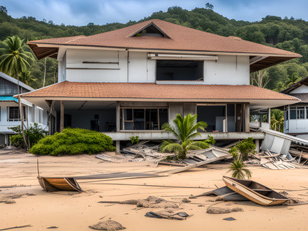 House in Khao Lak after the Tsunamiの素材