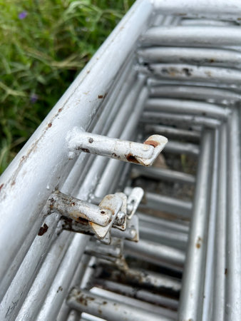 close up metal bar in industry siteの写真素材
