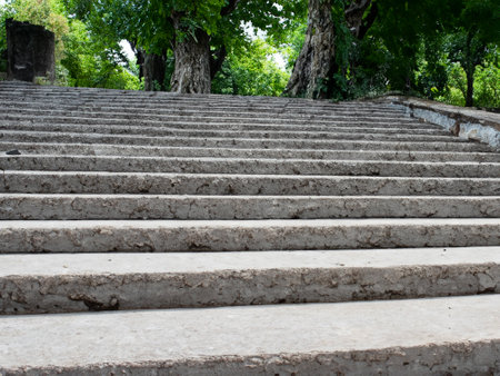 old concrete stairs in a city parkの素材
